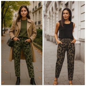 WEWOREWHAT Camo High Rise Dani Boyfriend Jeans NWT Size 26 Olive Green